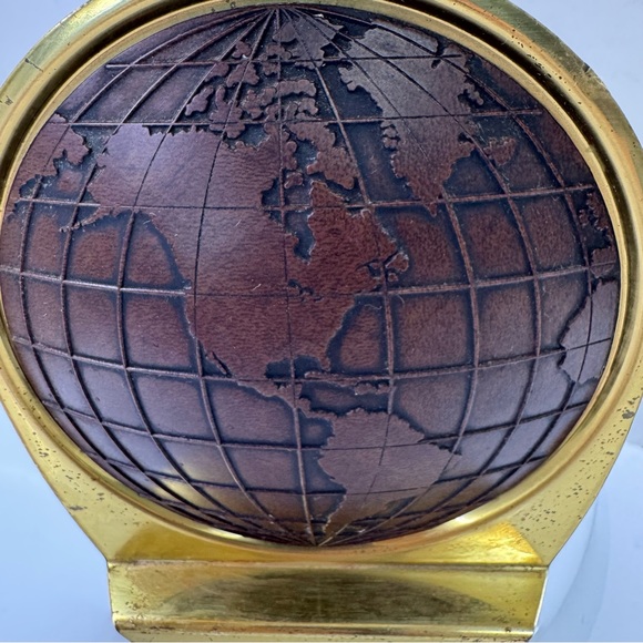 Vintage MCM Brass Matina World Globe Old Bookends - Picture 2 of 10